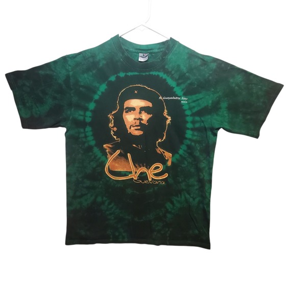Che Guevara Green Tie Dye Graphic Large T Shirt Big Face Mexico R Guayabi Tee - Picture 1 of 9